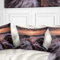 Made in Canada - East Urban Home Seashore Exotic Flow of Waters over Rocks Pillow