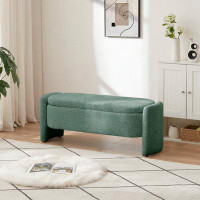 Latitude Run® Girdie Upholstered 3D Lamb Fleece Fabric Storage Bench