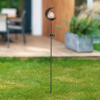Amples Solar Powered Garden Yard Lawn Pathway Lamp Cane Rod Iron Glass Ball Ip44 Waterproof Metal Moon Outdoor Landscape