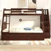 Harriet Bee Hamlani Kids Twin Over Full Bunk Bed with Drawers