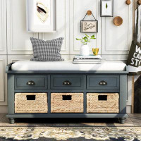 Rosecliff Heights 6 Pair Shoe Storage Bench, Entryway Bench with Storage Upholstered Storage Bench