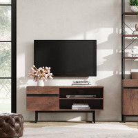 17 Stories WAMPAT Modern TV Stand For Up To 50 Inch TV Entertainment Centre TV Console With Storage Cabinets Media Conso