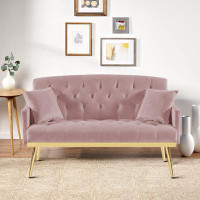 Mercer41 Fashion design loveseat with metal Legs and Ergonomic tufted backrest,for living room and Office