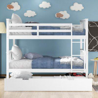 Harriet Bee Full Over Full Bunk Bed With Twin Size Trundle And Ladder