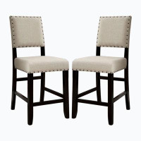 Wenty Set Of 2 Counter Height Chairs In Antique And Beige