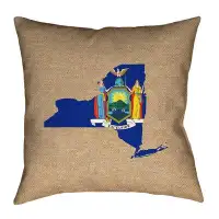 East Urban Home New York Flag Pillow in , Cotton Twill Double Sided Print/Pillow Cover