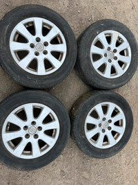215/60R16 set of 4 Rims & Summer Tires that came off a 2006 Toyota Camry.