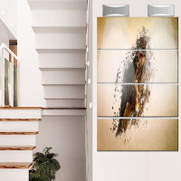 Made in Canada - Design Art 'Abstract Falcon in Flight' 4 Piece Graphic Art on Metal Set