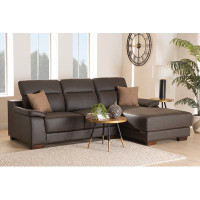 Lefancy.net Lefancy Reverie Modern Full Leather Sectional Sofa with Right Facing Chaise