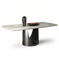 PEPPER CRAB Black Stainless Steel Rectangular Dining Table