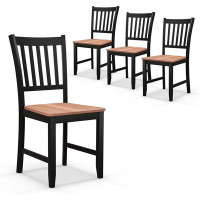 Red Barrel Studio Red Barrel Studio Wooden Dining Chairs Set Of 4, Farmhouse Kitchen Chair With Rubber Wood Legs, Easy T