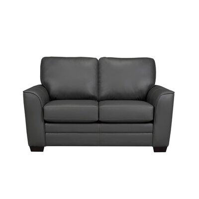 Orren Ellis Nadin 62" Leather Match Flared Arm Loveseat in Couches & Futons