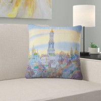 Made in Canada - East Urban Home Cityscape Monastery on Steep Hill Pillow