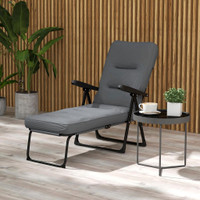 Outdoor Lounge Chair 24.8" x 72.4" x 39" Light Grey