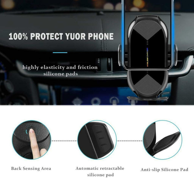 Spring SALE!!! Smart Sensor Car Wireless Charger For all compatible Phones - iPhone/Samsung/Huawei/Pixel/LG in Cell Phone Accessories - Image 3