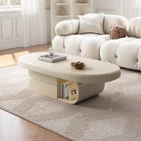 Orren Ellis Cream style coffee table Oval design is simple