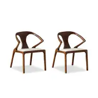 WONERD Solid back Arm Chair(Set of 2)