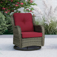 Lark Manor Outdoor Avalise Rocker Metal Chair with Cushions