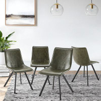 CHAIRKER Courbevoie Leather Side Chair in Green