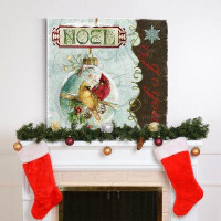The Holiday Aisle® Vintage Ornament Birds-Premium Gallery Wrapped Canvas - Ready To Hang - Wrapped Canvas Print