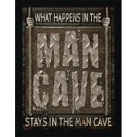 Made in Canada - Picture Perfect International "Man Cave Rules III" Framed Textual Art