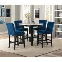 Red Barrel Studio Transitional 5Pc Round Counter Height Dining Table Set