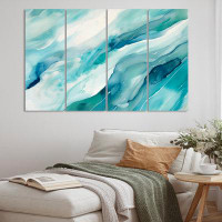Wrought Studio Turquoise Waves Impressions Of Infinity VI - Abstract Canvas Print - 4 Panels