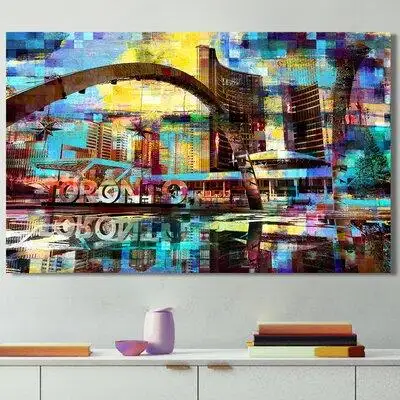 Made in Canada - Latitude Run® 'Toronto Nathan Phillips Square III' Graphic Art Print on Wrapped Canvas