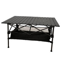 Arlmont & Co. Folding Camping Table Low Picnic Table With Large Storage And Carrying Bags,37.4×21.65×19.69Inchs