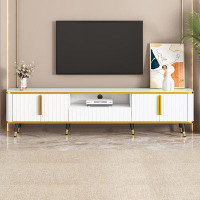 Mercer41 TV Stand with Open Storage Shelf for TVs Up to 85"