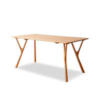 Orren Ellis 55.12" Burlywood Cherry Solid Wood Rectangular Dining Table