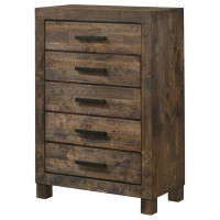 The Twillery Co. Davisboro 5 Drawer 31.5" W Solid Wood Chest with Mirror
