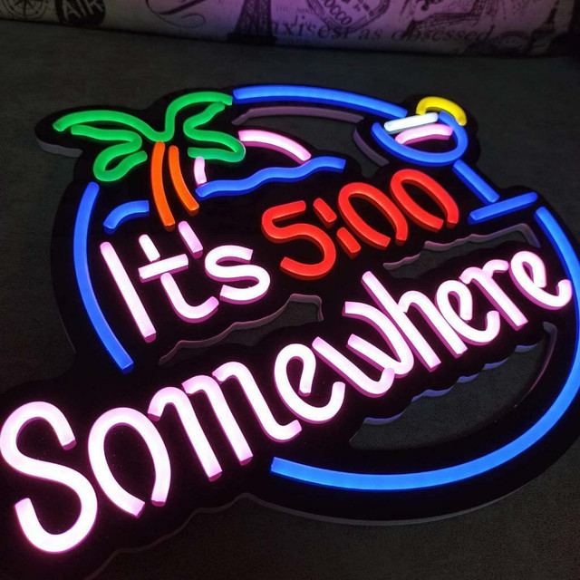 NEW NEON LED WALL SIGN IT'S 5 SOMEWHERE 228433 in Other in Alberta - Image 4