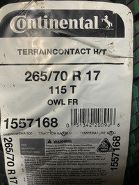 4 Brand New Continental Terrain Contact H/T 265/70R17 tires.   All Season Tires.$70 REBATE!! *** WallToWallTires.com ***