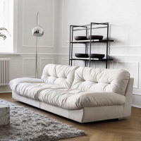 MABOLUS 101.57" Creamy white 100% Polyester Modular Sofa cushion couch