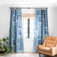East Urban Home Ninola Design Watercolor Linear Blue 1pc Blackout Window Curtain Panel