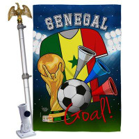 Ornament Collection World Cup Senegal Soccer House Flag Set Sports 28 X40 Inches Double-Sided Decorative Decoration Yard