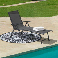 Ebern Designs Hughe Outdoor PVC-coated polyester Single Chaise Lounge