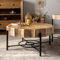 Union Rustic Coffee Table with Fir Wood Table Top
