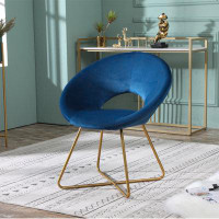 Mercer41 Slatina Silky Velvet Upholstered Accent Chair With Gold Tone Finished Base
