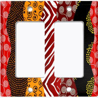 WorldAcc Metal Light Switch Plate Outlet Cover (Safari Pattern African Tribal Multicolor Stripes   - Single Toggle)