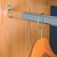 Rebrilliant 3 Ft. Long Steel Oval Closet Rod With Hanging Brackets, Wall Anchors, Screws | Polished Chrome Finish | Comp