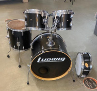 Ludwig Accent CS Custom 10-12-14f-22-snare 14x5 Shell Kit noir mate - used-usagé