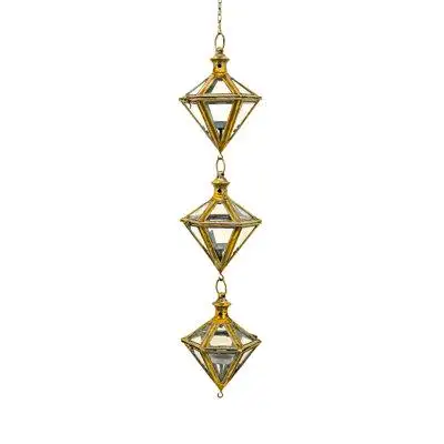 Effortlessly create a modern upscale vibe with the new Diamante Iron & Glass 3pc Hanging Chain Lante...