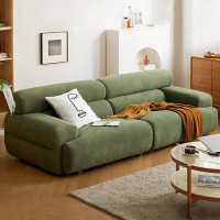 Crafts Design Trade 98.43" Creamy white Velvet Modular Sofa cushion couch