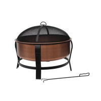 Red Barrel Studio Jearl 25'' H x 30'' W Steel Wood Burning Outdoor Fire Pit with Lid