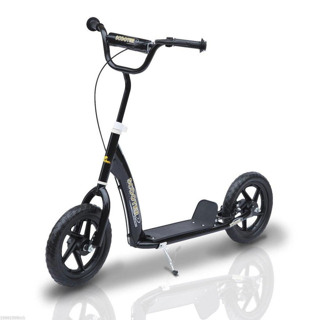 ADJUSTABLE KIDS PRO STUNT SCOOTER CHILDREN STREET BIKE BICYCLE RIDE ON WITH 12” TIRE (BLACK) in Toys & Games
