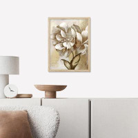 SIGNLEADER Pastel Sepia Magnolia Flower Wall Art Floral Botanical Prints Decor for Living Room Bedroom