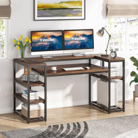 17 Stories Computer Desk with Storage Shelves