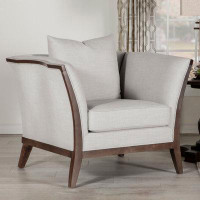 Wildon Home® Lorraine Upholstered Chair with Flared Arms Beige